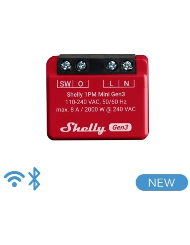 Shelly 1PM Mini Gen3  - Smart Relay 8A AC WiFi/BT + PM